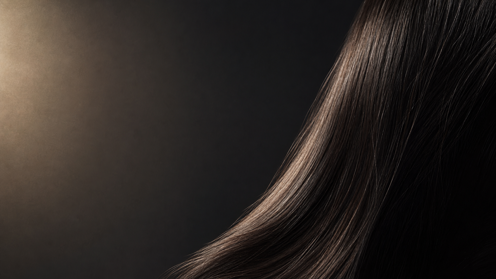 Sculptural close view of aligned dark hair strands
